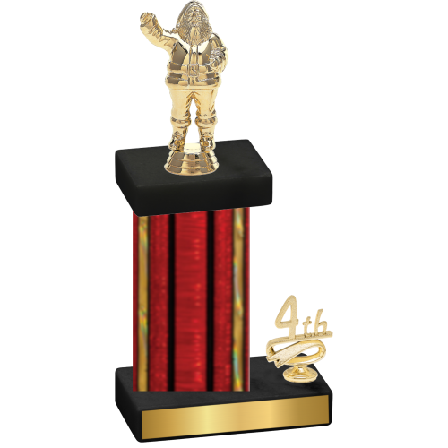 Accented Single Red Glacier Fourth Place Holiday Trophy