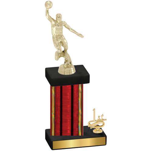 Accented Single Red Glacier First Place Basketball Trophy