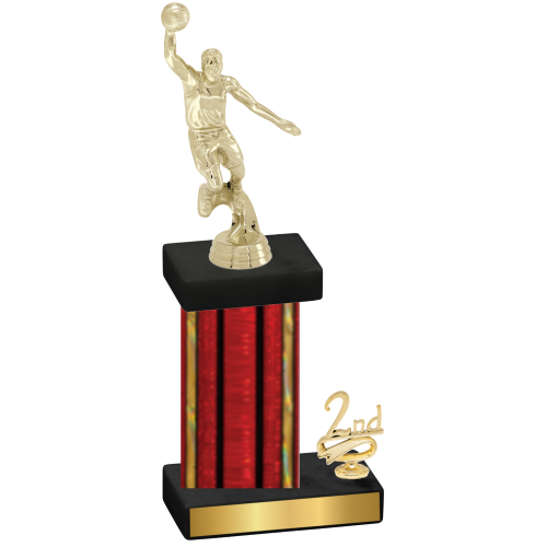 Accented Single Red Glacier Second Place Basketball Trophy