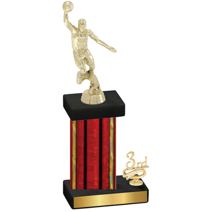 Accented Single Red Glacier Third Place Basketball Trophy