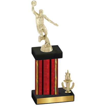 Accented Single Red Glacier Victory Basketball Trophy