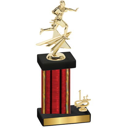 Accented Single Red Glacier First Place Flag Football Trophy