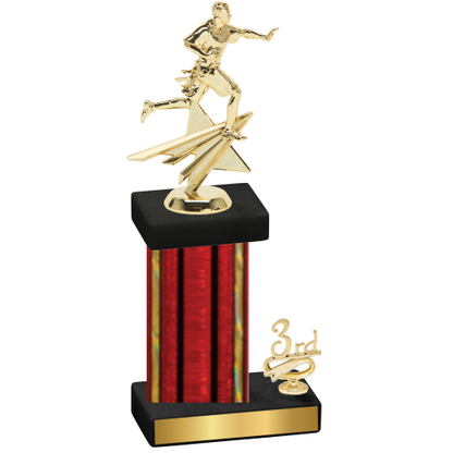 Accented Single Red Glacier Third Place Flag Football Trophy