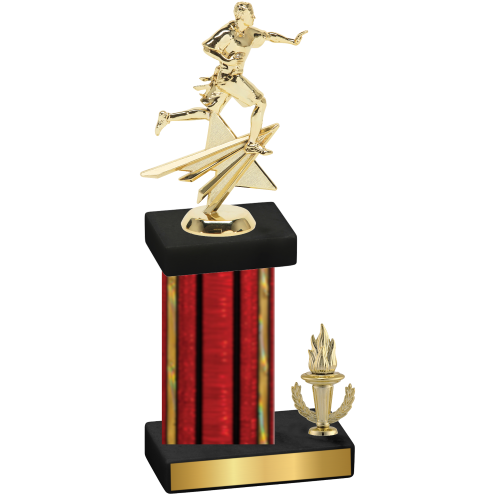Accented Single Red Glacier Victory Flag Football Trophy