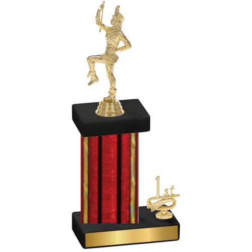 Accented Single Red Glacier First Place Majorette Trophy