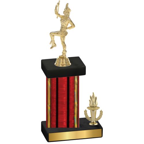 Accented Single Red Glacier Victory Majorette Trophy