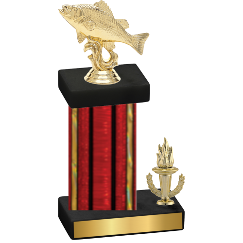 Accented Single Red Glacier Victory Fishing Trophy