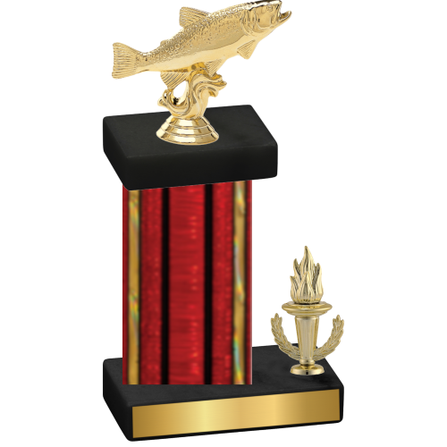 Accented Single Red Glacier Victory Fishing Trophy