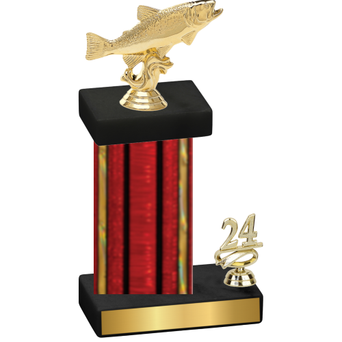 Accented Single Red Glacier Year Fishing Trophy