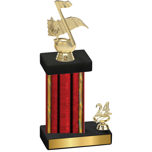 Accented Single Red Glacier Year Music Trophy