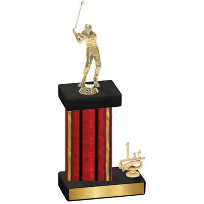 Accented Single Red Glacier First Place Golf Trophy