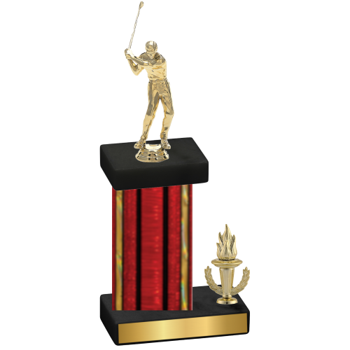 Accented Single Red Glacier Victory Golf Trophy