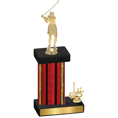 Accented Single Red Glacier First Place Golf Trophy