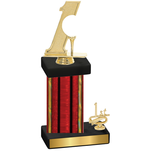 Accented Single Red Glacier First Place Golf Trophy