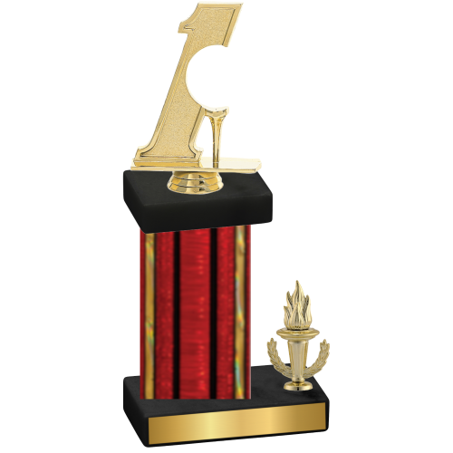 Accented Single Red Glacier Victory Golf Trophy