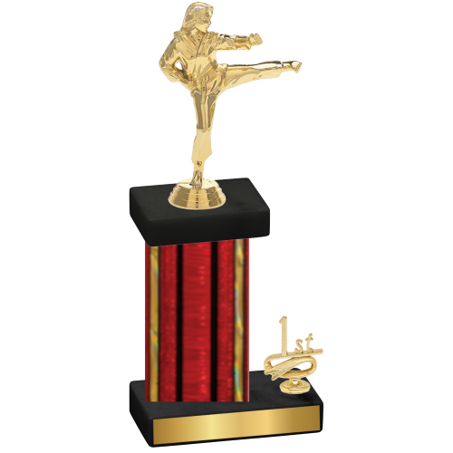 Accented Single Red Glacier First Place Karate Trophy