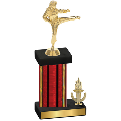 Accented Single Red Glacier Victory Karate Trophy