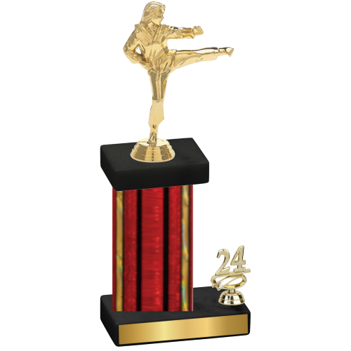 Accented Single Red Glacier Year Karate Trophy