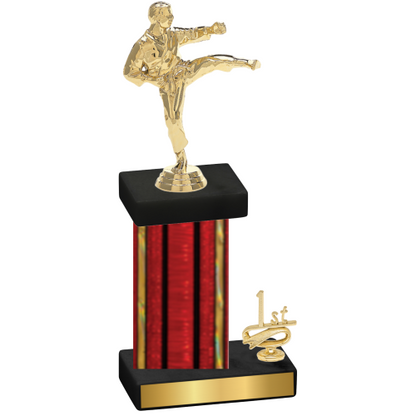 Accented Single Red Glacier First Place Karate Trophy