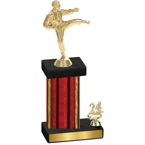 Accented Single Red Glacier Year Karate Trophy