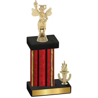 Accented Single Red Glacier Victory Academics Trophy