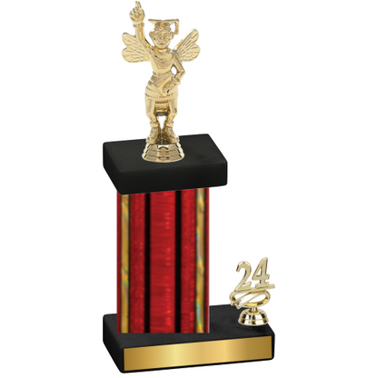 Accented Single Red Glacier Year Academics Trophy