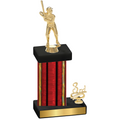 Accented Single Red Glacier Third Place Baseball Trophy