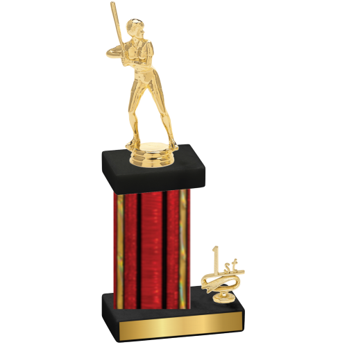 Accented Single Red Glacier First Place Softball Trophy