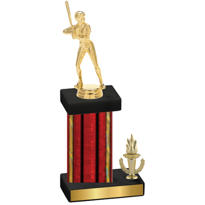 Accented Single Red Glacier Victory Softball Trophy