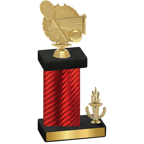 Accented Single Red Carbon Fiber Victory Tennis Trophy