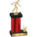 Accented Single Red Carbon Fiber First Place Bowling Trophy