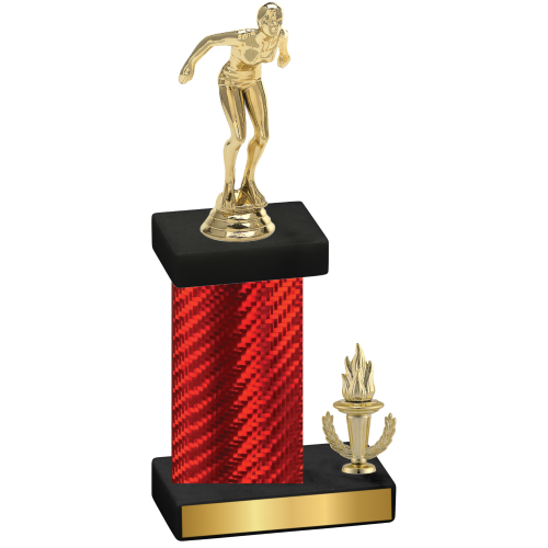 Accented Single Red Carbon Fiber Victory Tennis Trophy