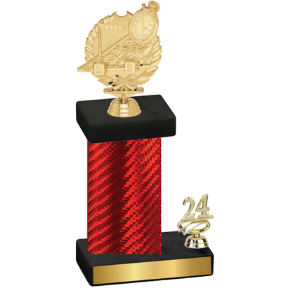 Accented Single Red Carbon Fiber Year Swimming Trophy