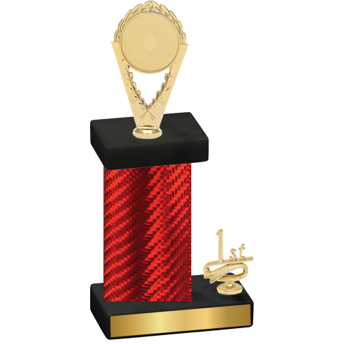 Accented Single Red Carbon Fiber First Place Insert Trophy