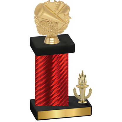 Accented Single Red Carbon Fiber Victory Cheerleading Trophy