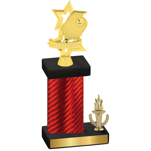 Accented Single Red Carbon Fiber Victory Pickleball Trophy