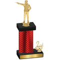 Accented Single Red Carbon Fiber Second Place Shooter Trophy