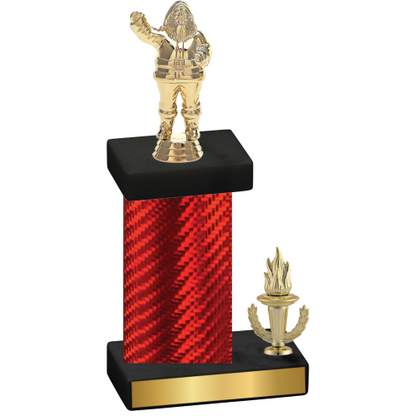 Accented Single Red Carbon Fiber Victory Holiday Trophy