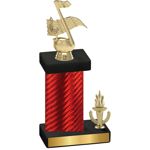 Accented Single Red Carbon Fiber Victory Music Trophy