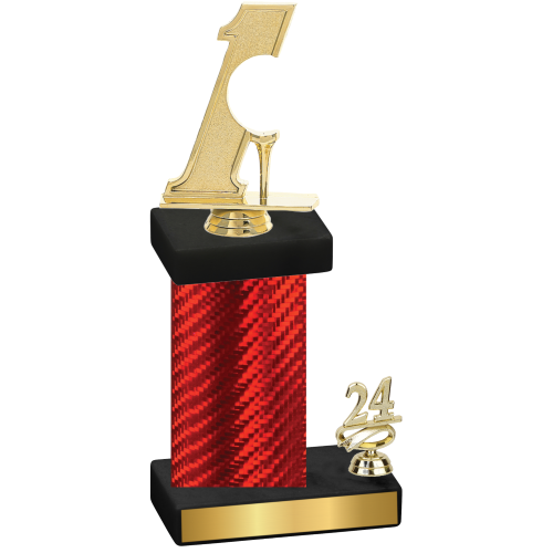 Accented Single Red Carbon Fiber Year Golf Trophy