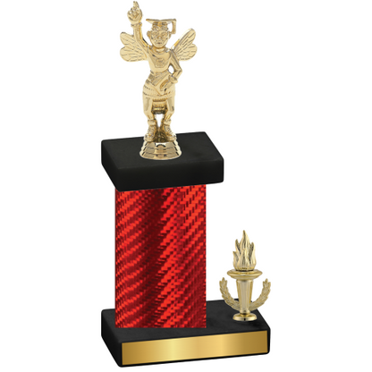 Accented Single Red Carbon Fiber Victory Academics Trophy