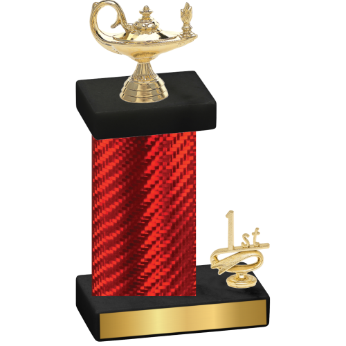 Accented Single Red Carbon Fiber First Place Academics Trophy