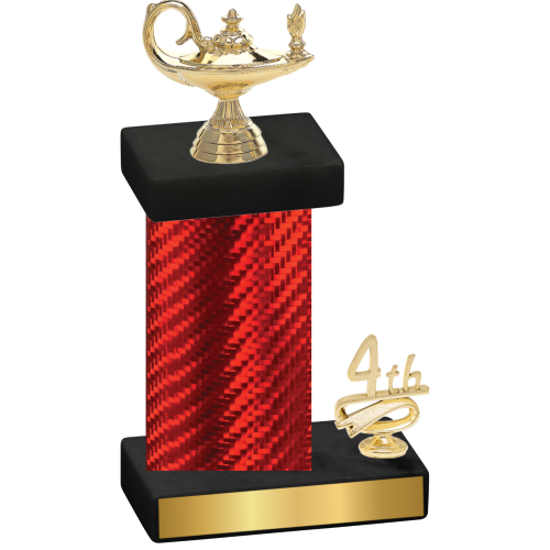 Accented Single Red Carbon Fiber Fourth Place Academics Trophy