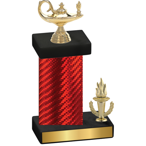 Accented Single Red Carbon Fiber Victory Academics Trophy