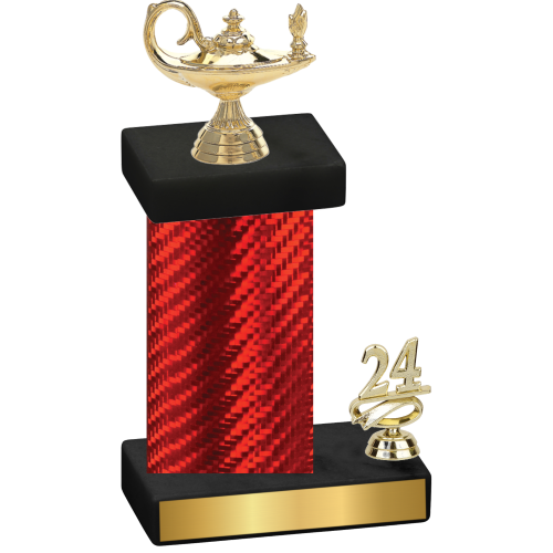 Accented Single Red Carbon Fiber Year Academics Trophy