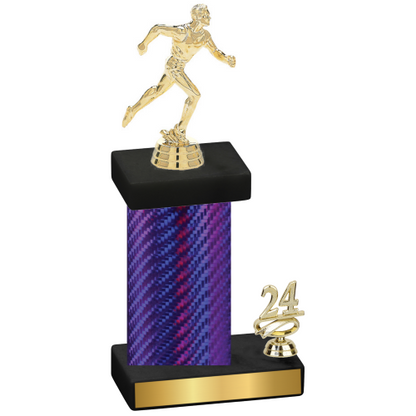 Accented Single Purple Carbon Fiber Year Running Trophy