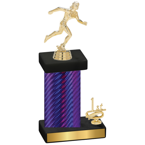 Accented Single Purple Carbon Fiber First Place Running Trophy