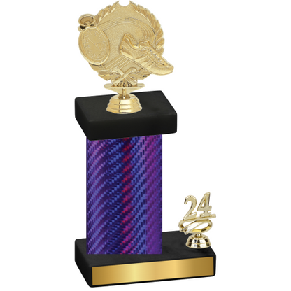 Accented Single Purple Carbon Fiber Year Running Trophy