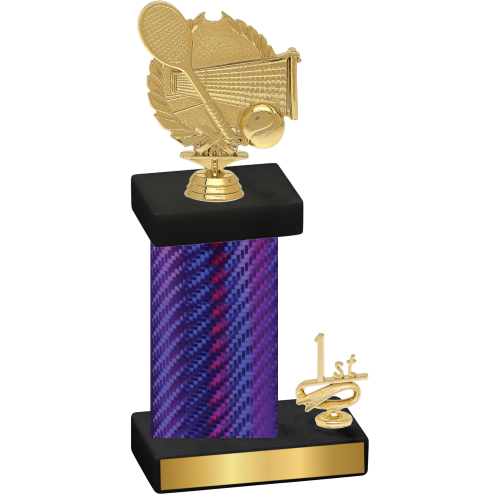 Accented Single Purple Carbon Fiber First Place Tennis Trophy