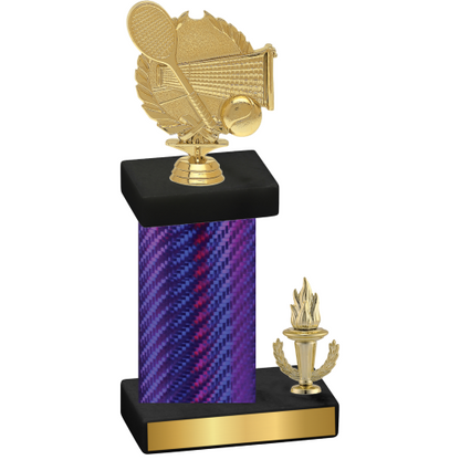 Accented Single Purple Carbon Fiber Victory Tennis Trophy